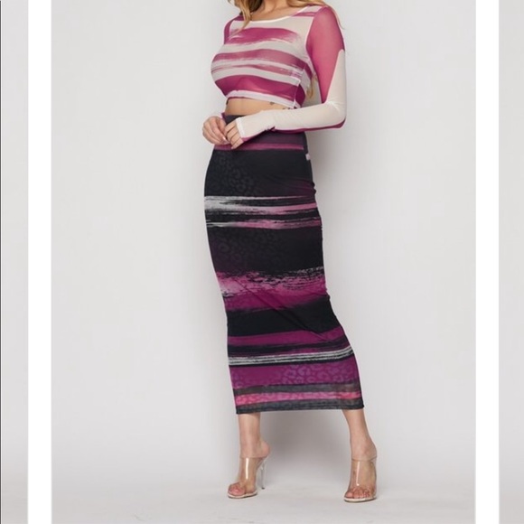 Multi color skirt set - Picture 2 of 3